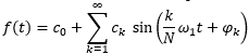 Simplified (according to Joseph Fourier), a periodic function f(t)